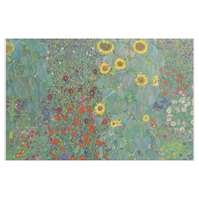 Gustav Klimt - Garten mit Sonnenblumen Stoff (Yard (91,4 cm))