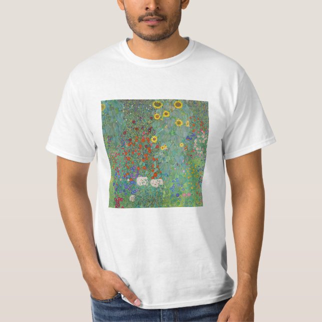 Gustav Klimt - Garten mit Sonnenblumen T-Shirt (Vorderseite)