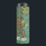 Gustav Klimt - Garten mit Sonnenblumen Thermosbecher<br><div class="desc">Garten mit Sonnenblumen / Bauerngarten mit Sonnenblumen - Gustav Klimt in 1905-1906</div>