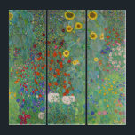 Gustav Klimt - Garten mit Sonnenblumen Triptychon<br><div class="desc">Garten mit Sonnenblumen / Bauerngarten mit Sonnenblumen - Gustav Klimt in 1905-1906</div>