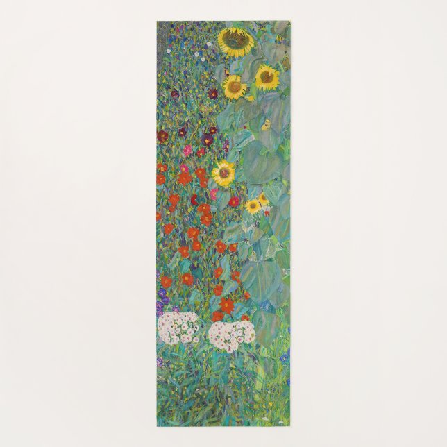 Gustav Klimt - Garten mit Sonnenblumen Yogamatte (Rückseite)