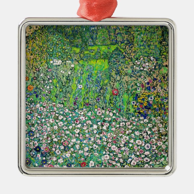 Gustav Klimt - Gartenbau und Bergbau Ornament Aus Metall (Vorne)