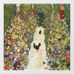 Gustav Klimt - Gartenweg über Hühner Fensteraufkleber<br><div class="desc">Gartenweg mit Hühnern - Gustav Klimt,  Öl auf Leinwand,  1916</div>