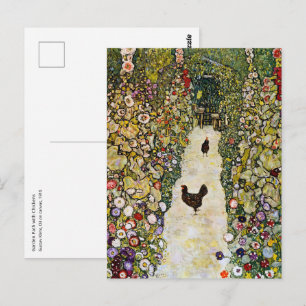 Gustav Klimt - Gartenweg über Hühner Postkarte
