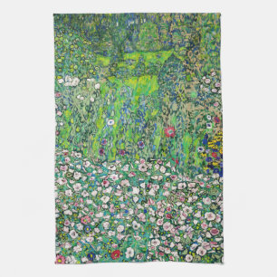 Gustav Klimt - Gärtnerische Landschaft und Bergkup Geschirrtuch