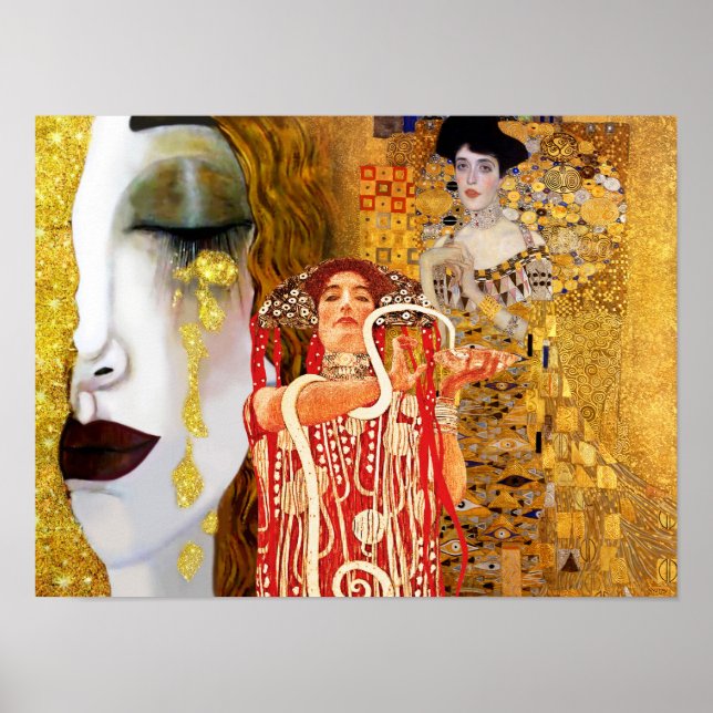 Gustav Klimt, Gemälde Collage, Kombinierte Kunst Poster (Vorne)