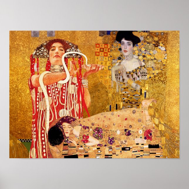 Gustav Klimt, Gemälde Collage, Kombinierte Kunst Poster (Vorne)
