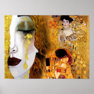 Gustav Klimt, Gemälde Collage, Kombinierte Kunst Poster
