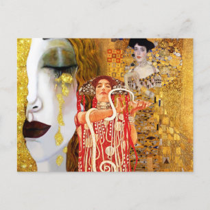 Gustav Klimt, Gemälde Collage, Kombinierte Kunst Postkarte