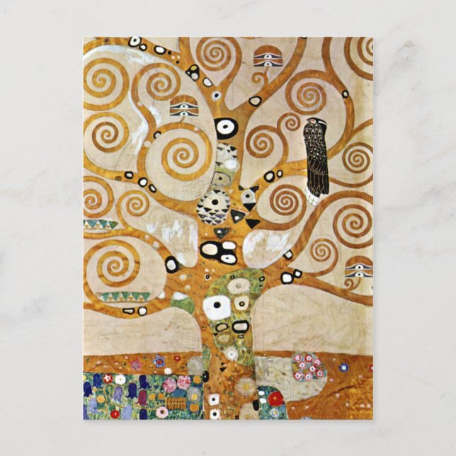 Gustav Klimt Goldener Baum des Lebens mit Vogel Postkarte (Vorderseite)