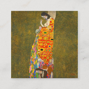 Gustav Klimt Hope II Quadratische Visitenkarte