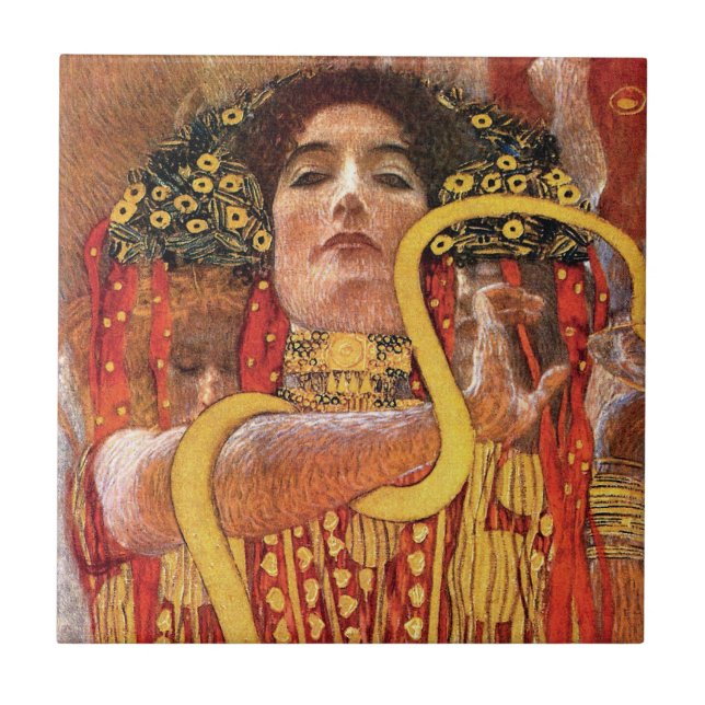 Gustav Klimt - Hygieia Medicine Goddess of Health Fliese (Vorderseite)