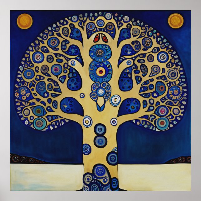 Gustav Klimt Inspirierte das "Baum-Poster" Poster (Vorne)