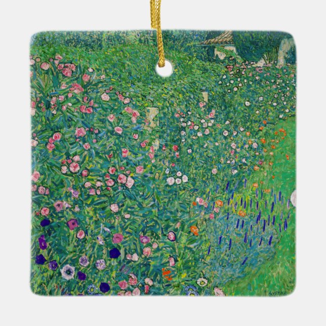 Gustav Klimt - Italienische Gartenlandschaft Keramikornament (Vorderseite)
