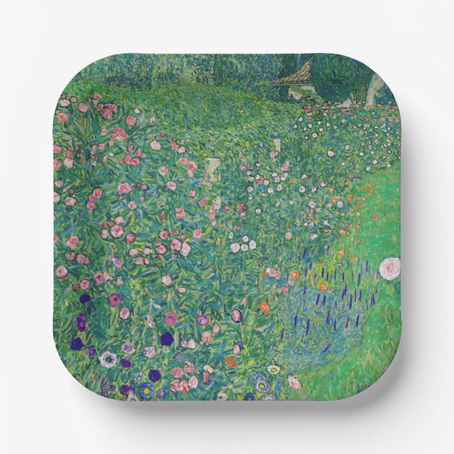 Gustav Klimt - Italienische Gartenlandschaft Pappteller (Vorderseite)