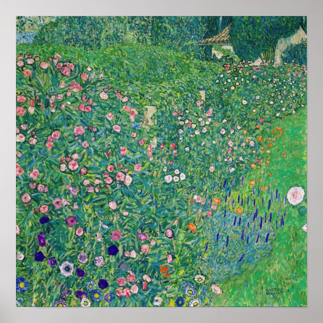 Gustav Klimt - Italienische Gartenlandschaft Poster (Vorne)