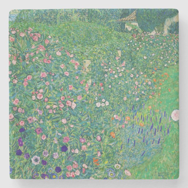 Gustav Klimt - Italienische Gartenlandschaft Steinuntersetzer (Vorderseite)