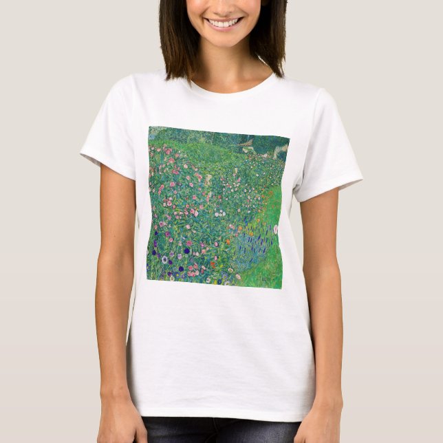 Gustav Klimt - Italienische Gartenlandschaft T-Shirt (Vorderseite)