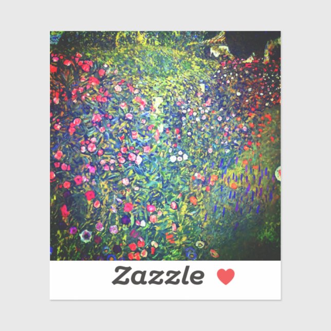 Gustav Klimt Italienischer Garten Aufkleber (Blatt)