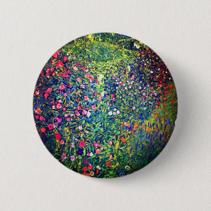 Gustav Klimt Italienischer Garten Button