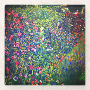 Gustav Klimt Italienischer Garten Glasuntersetzer