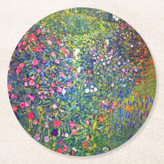 Gustav Klimt Italienischer Garten Runder Pappuntersetzer