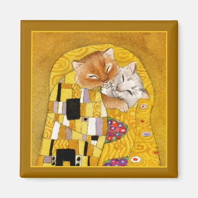 Gustav Klimt Kat-Kiss-Löffel-Magnet Magnet (Vorne)