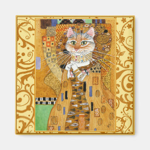 Gustav Klimt Katze in Gold-Löffel-Magnet Magnet