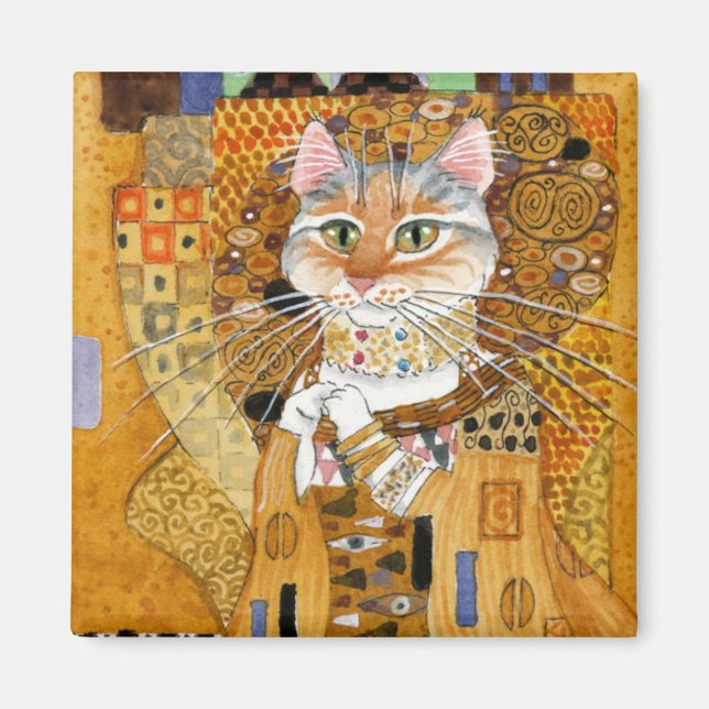 Gustav Klimt Katze in Gold-Löffel-Magnet Magnet (Vorne)