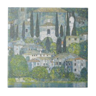 Gustav Klimt - Kirche in Cassone Kunstwerk Fliese