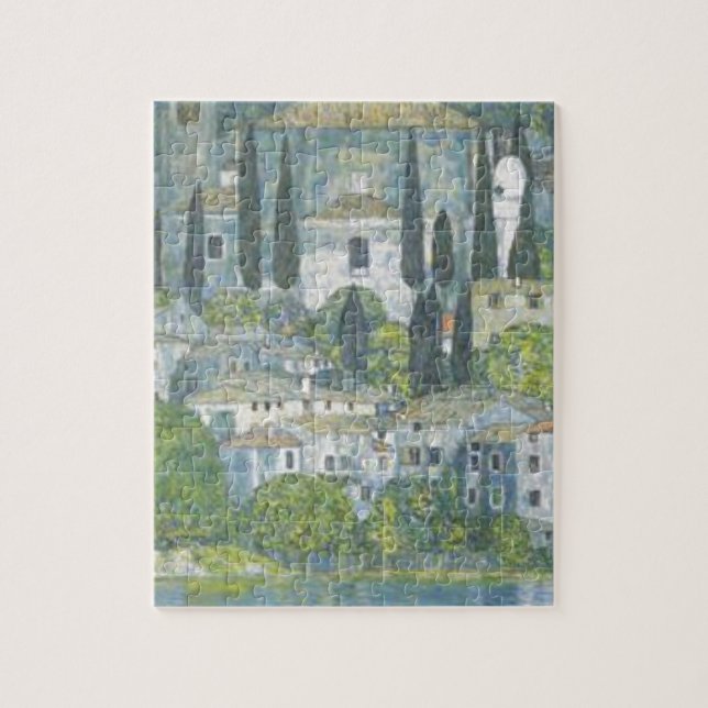 Gustav Klimt - Kirche in Cassone Kunstwerk Puzzle (Vertikal)