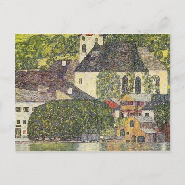 Gustav Klimt- Kirche in Unterach am Attersee Postkarte (Vorderseite)