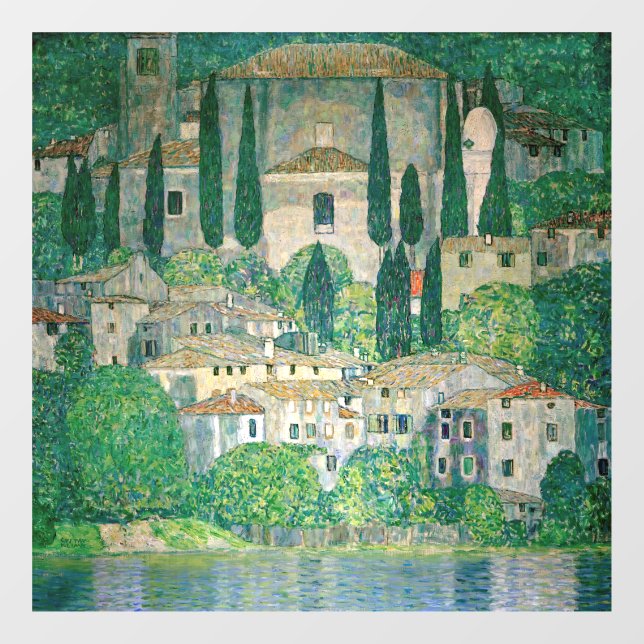 Gustav Klimt - Kirche von Cassone Fensteraufkleber (Blatt)