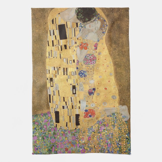 Gustav Klimt | Kiss, 1907-08 Geschirrtuch (Vertikal)
