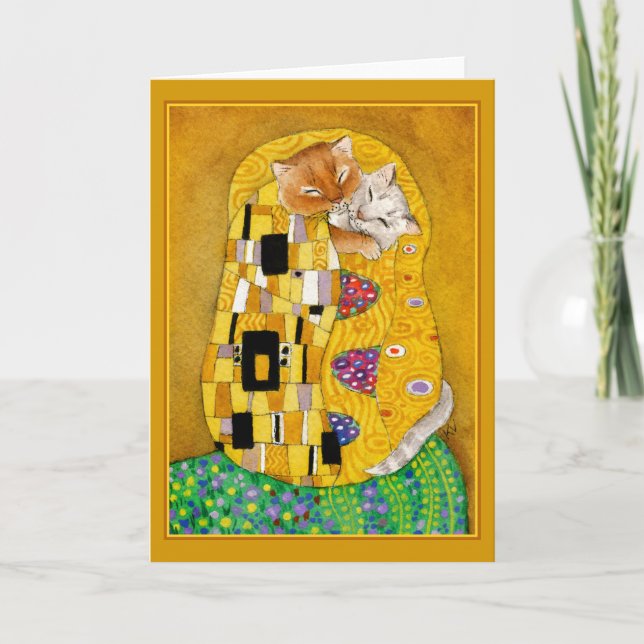 Gustav Klimt Kiss niedliche Grußkarte Karte (Vorderseite)