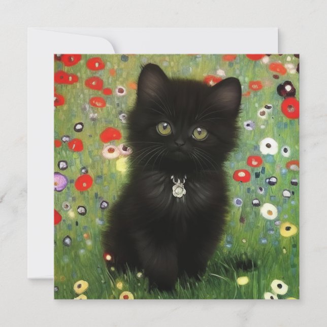 Gustav Klimt Kitten Einladung (Vorderseite)