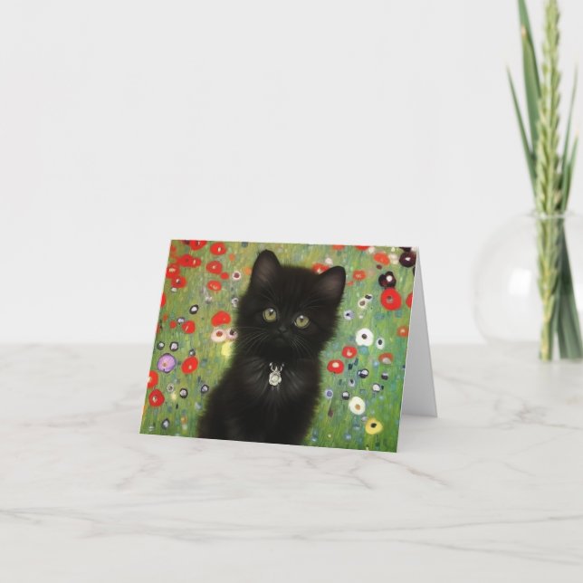 Gustav Klimt Kitten Einladung (Vorderseite)