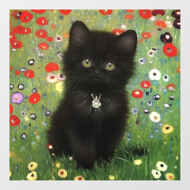 Gustav Klimt Kitten Fensteraufkleber (Blatt)