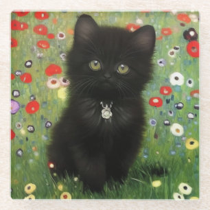 Gustav Klimt Kitten Glasuntersetzer