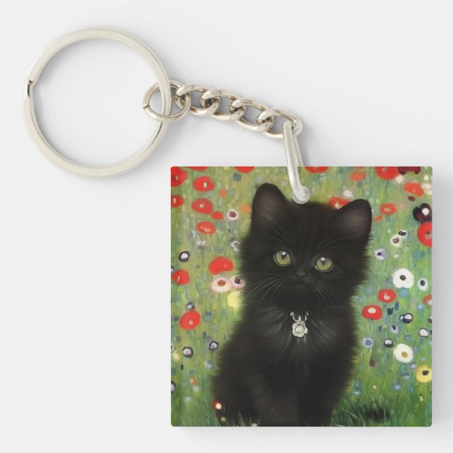 Gustav Klimt Kitten Schlüsselanhänger (Vorderseite)