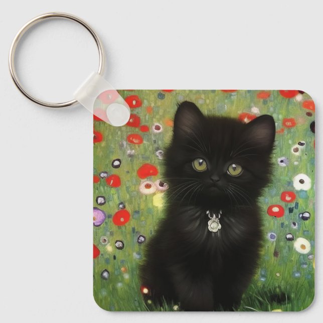 Gustav Klimt Kitten Schlüsselanhänger (Vorderseite)