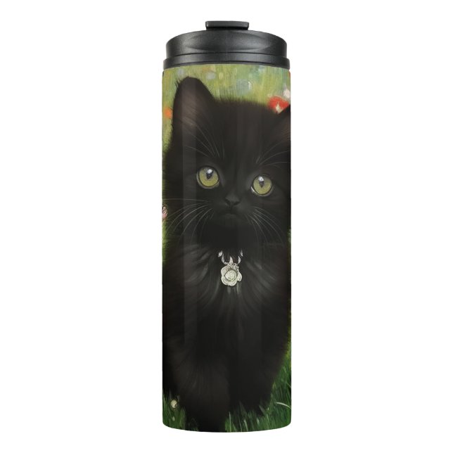 Gustav Klimt Kitten Thermosbecher (Vorderseite)