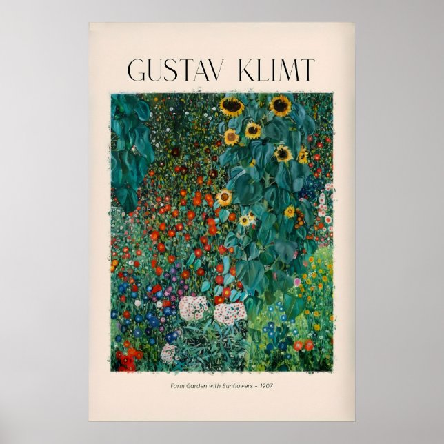 Gustav Klimt Kunstprint - Bauerngarten mit Poster (Vorne)