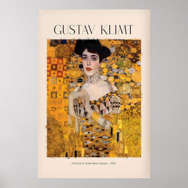 Gustav Klimt Kunstprint - Porträt von Adele Poster (Vorne)