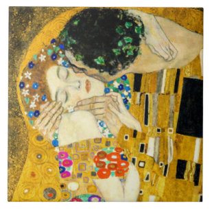 Gustav Klimt Kuss / Valentinstag Romantische Kunst Fliese