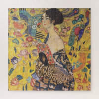 Gustav Klimt-Lady mit einem Fan |