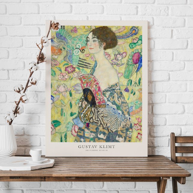 Gustav Klimt Lady mit Fan Art Exhibition Poster Leinwanddruck (Von Creator hochgeladen)