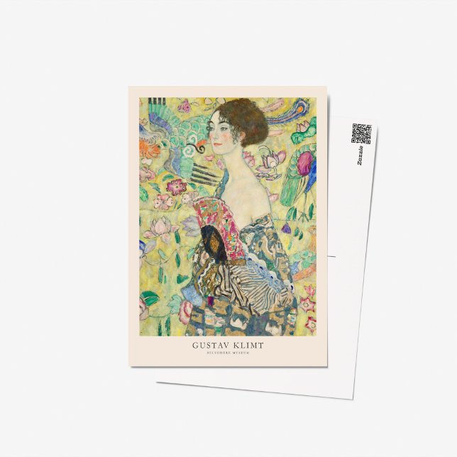 Gustav Klimt Lady mit Fan Art Exhibition Poster Postkarte (Von Creator hochgeladen)