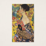 Gustav Klimt Lady mit Fan Art Nouveau Malerei<br><div class="desc">Gustav Klimt Lady mit Fan Art Nouveau Malerei Dieses Halbportrait einer schönen Frau zeigt einen gelben Hintergrund mit asiatischen Ornamenten, bunten Vögeln und Lotus Blume. Die Dame trägt ein Kleid im Stil eines Kimono, das mit Motiven eines chinesischen Drachenkleides bedruckt ist. Schöne künstlerisch romantische dekorative Kunstmalerei. Weitere Geschenke von Gustav...</div>