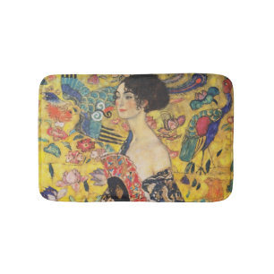 Gustav Klimt Lady mit Fan Art Nouveau Malerei Badematte
